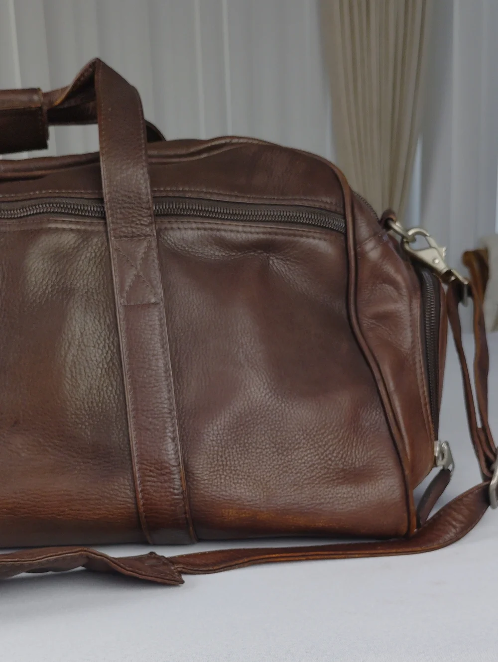 Latico N.J. USA ESPN Vintage Leather Duffel Bag.